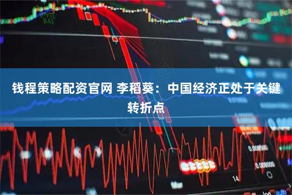 钱程策略配资官网 李稻葵：中国经济正处于关键转折点
